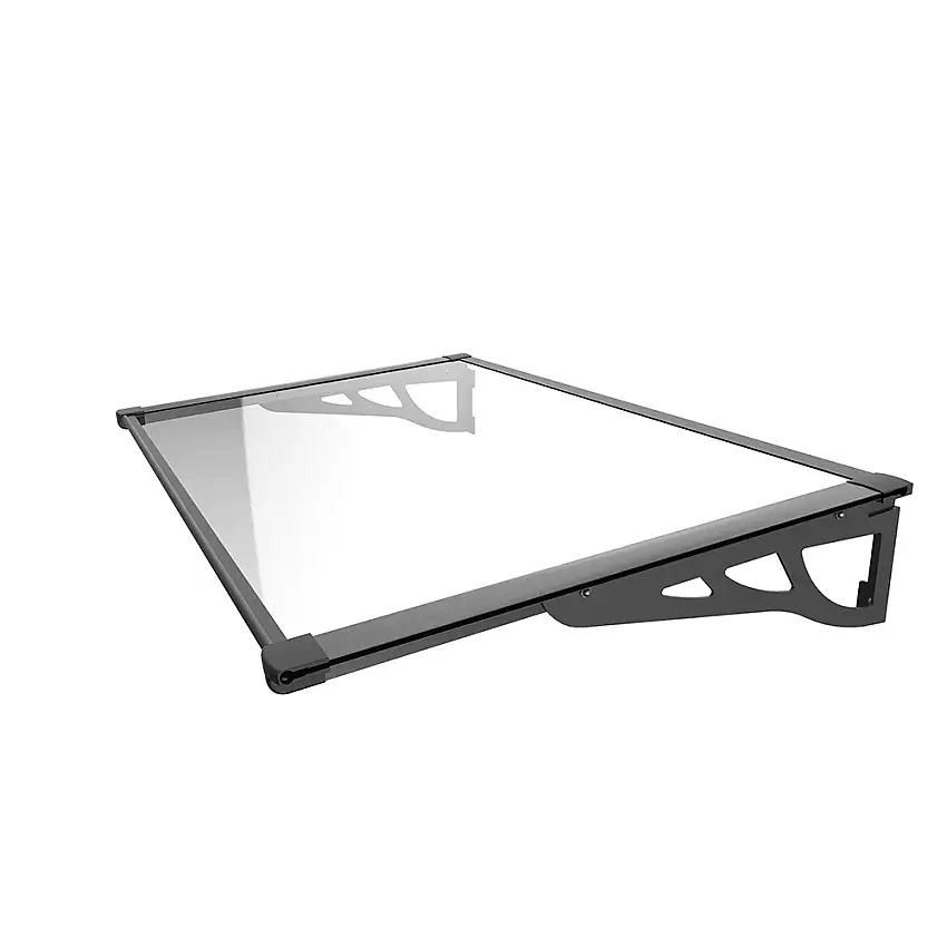 Entrétak Skotte GardenSvart Aluminium Polykarbonat 120x90 cm