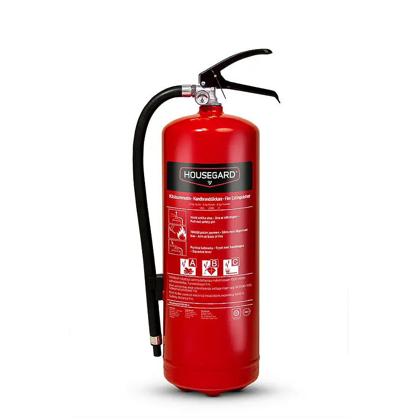 Brandsläckare Housegard6 kg Pulversläckare Röd