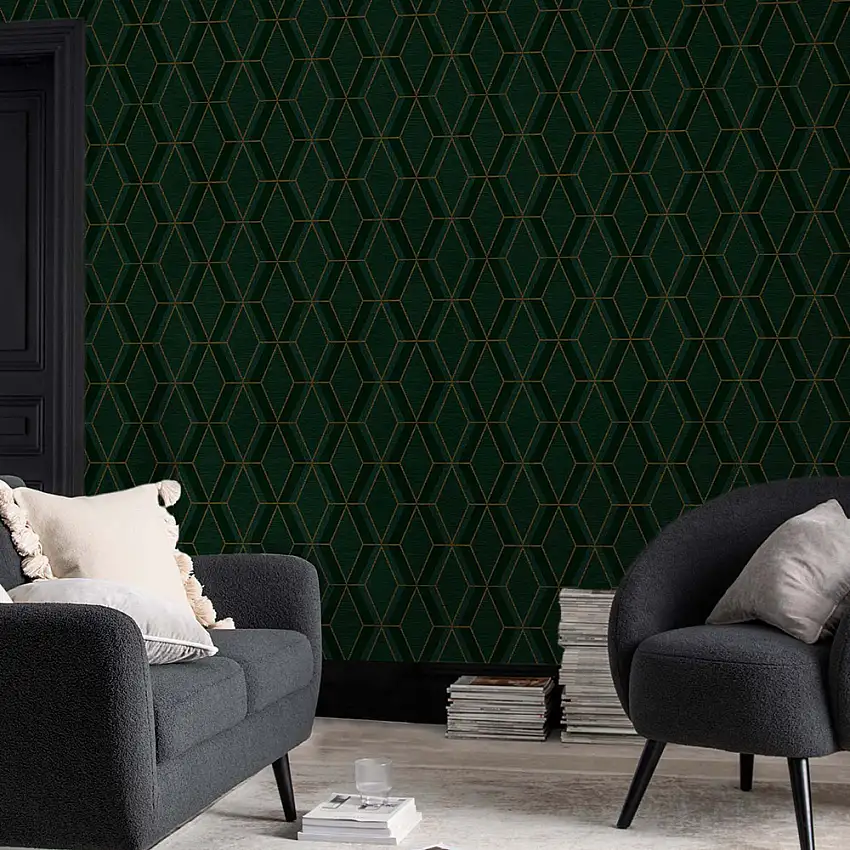 Tapet NEXTOptical Triangle Green