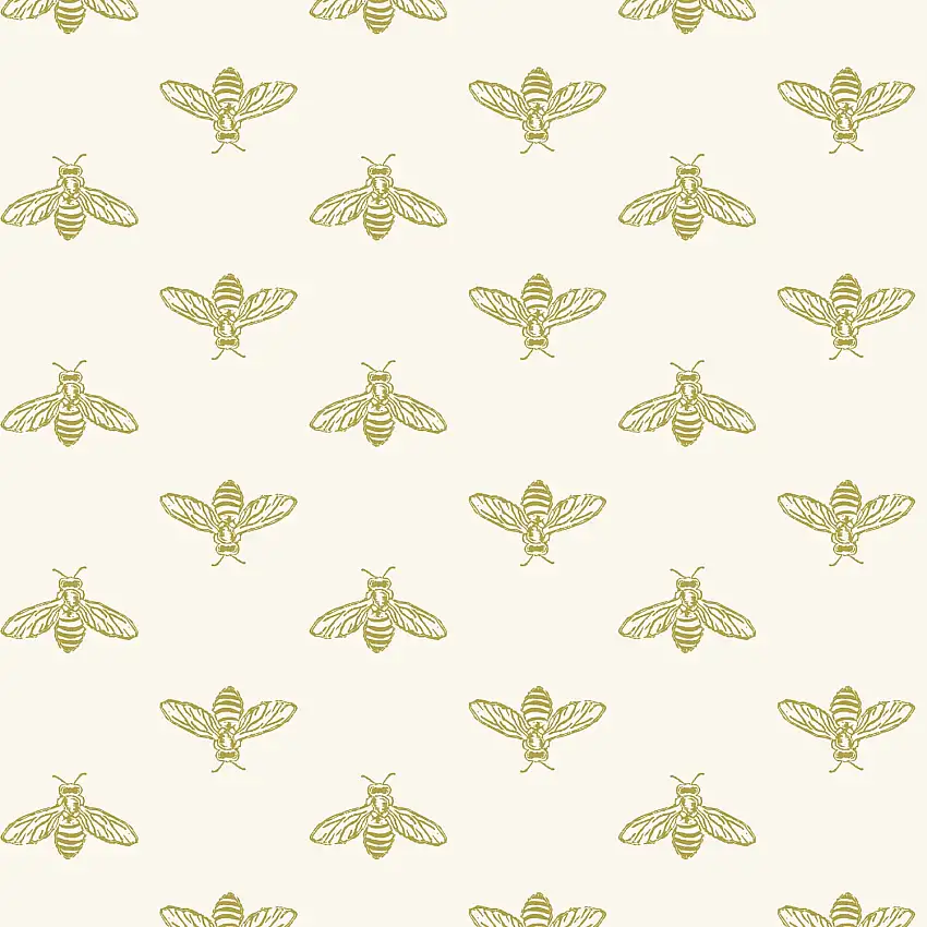 Fototapet JoulesBlock Print Bee Antique Gold 10mx52 cm