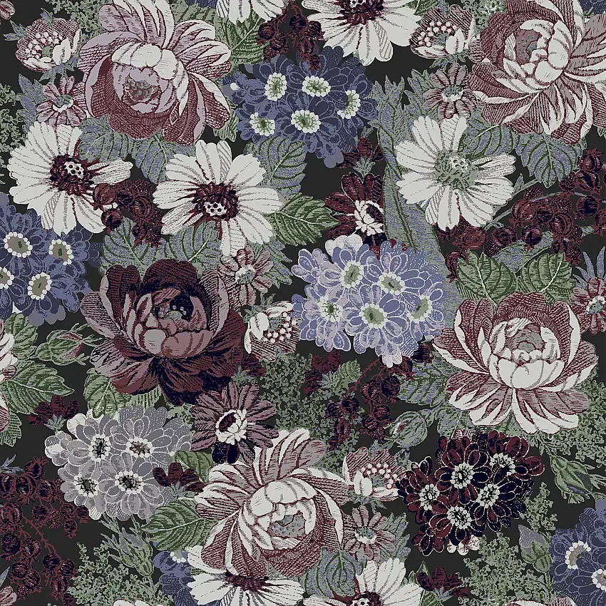 Tapet Laura AshleyHonnington Peonies Blackberry Purple 121088