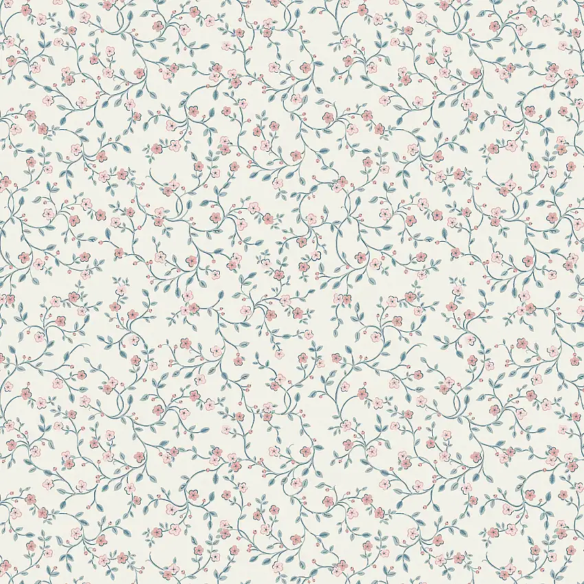 Tapet Laura AshleyBelncow Sprig Dark Duck Egg Blå 122749