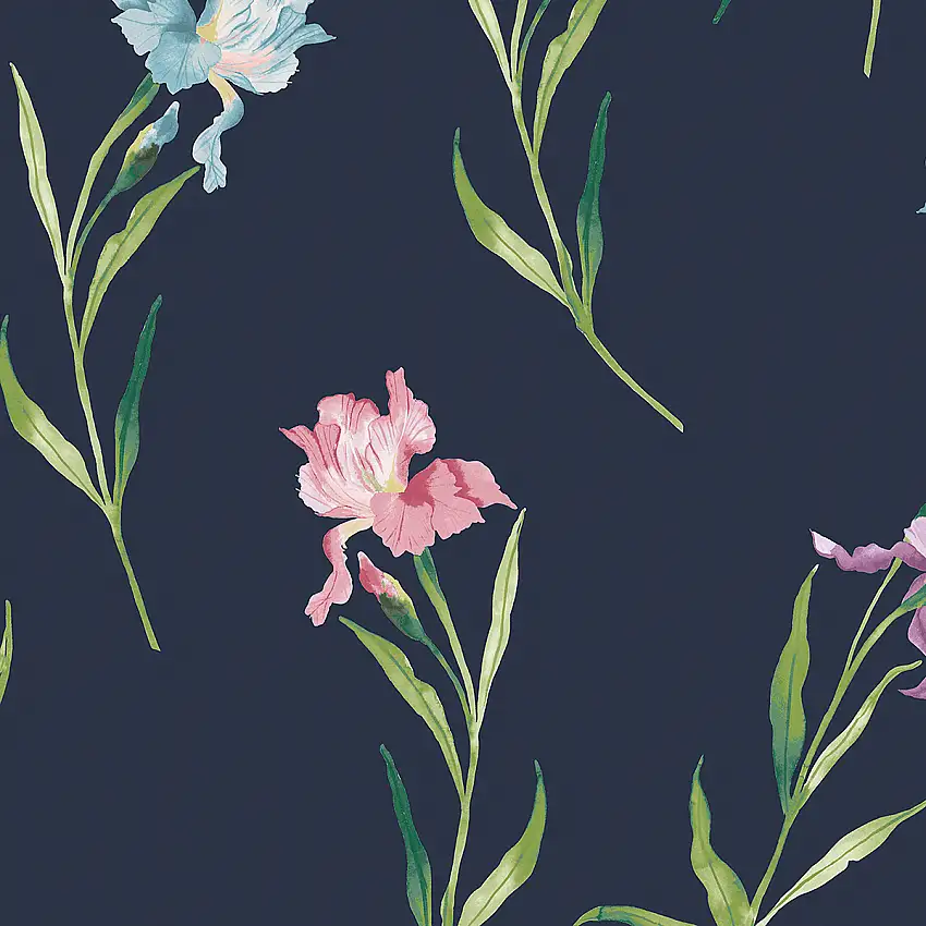 Tapet Laura AshleyHawling Irises Blå