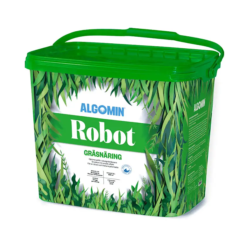 Gräsgödsel AlgominRobot 10 kg, Granulat för 600 m² Gräsmatta, Miljövänlig & Barnsäker
