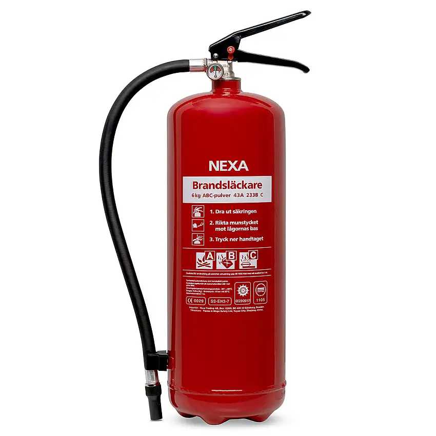 Brandsläckare Nexa6kg Pulversläckare Röd