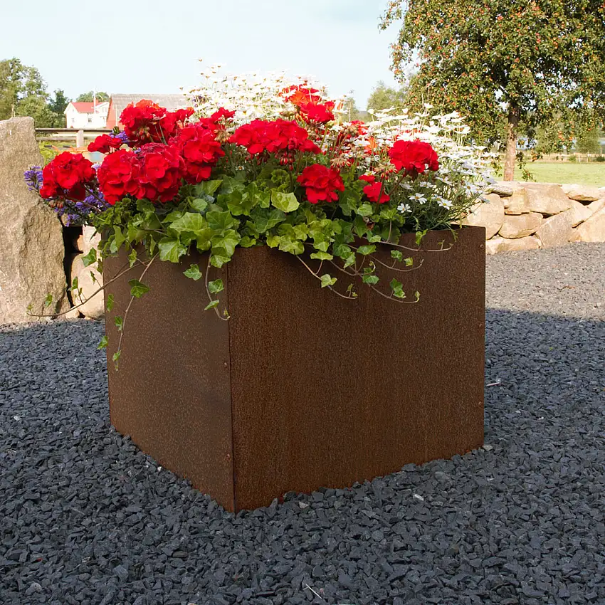 Ytterkruka FlexigardenCortenMed botten; Mått: 60x60x55 cm