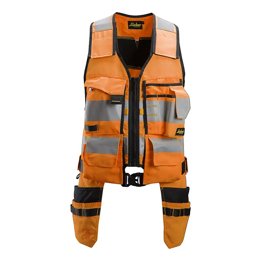 Vertygsväst Snickers WorkwearVarsel KL1 AWStorlek: XS, Färg: High vis orange/Black