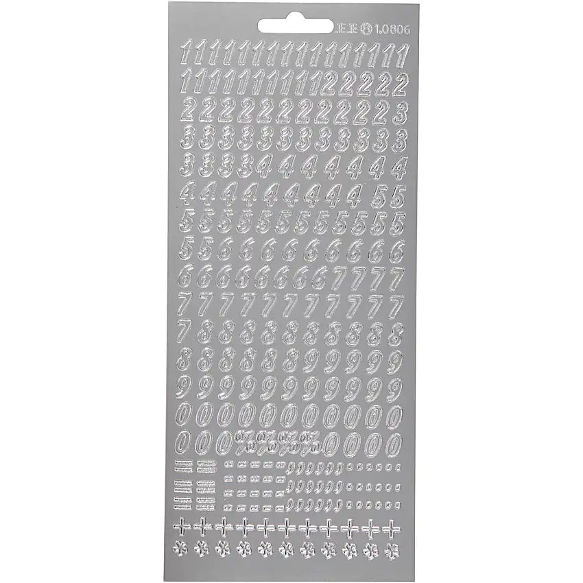 Stickers Creativ CompanySiffror 10x23 cm 1 Ark/frpSilver