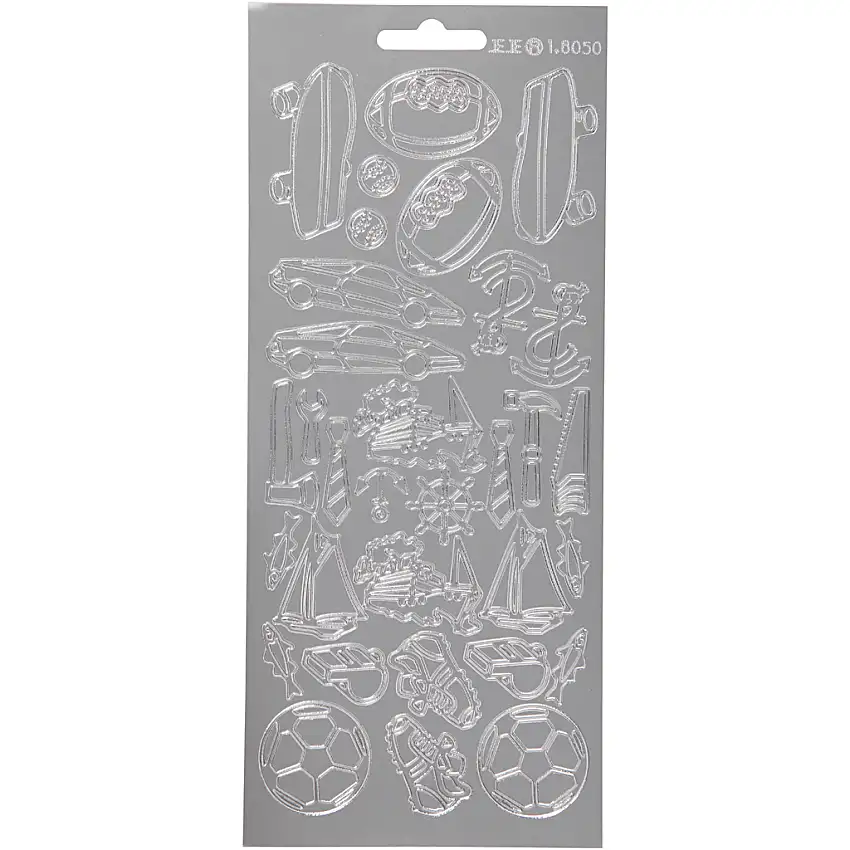 Stickers Creativ CompanySport 10x23 cm 1 ArkSilver