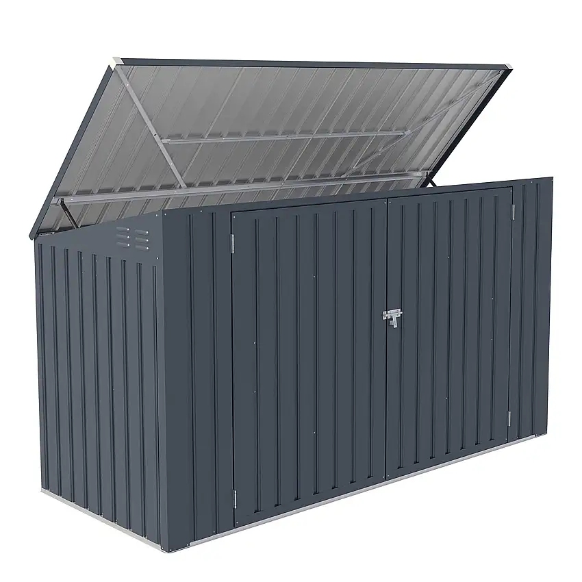 Soptunneskjul FornorthSkjul med Tak för Sopkärl 237x101x131 cm
