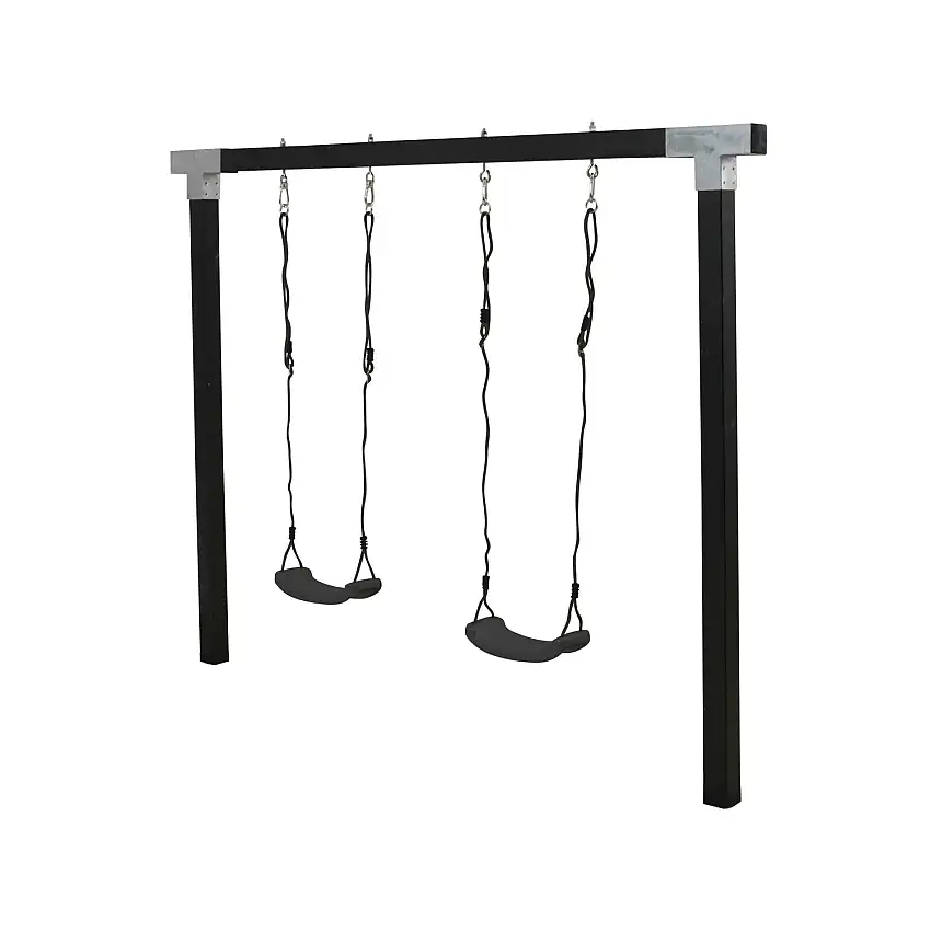 Trägunga PLUSCubicSvart, 2 gråsvarta gungor