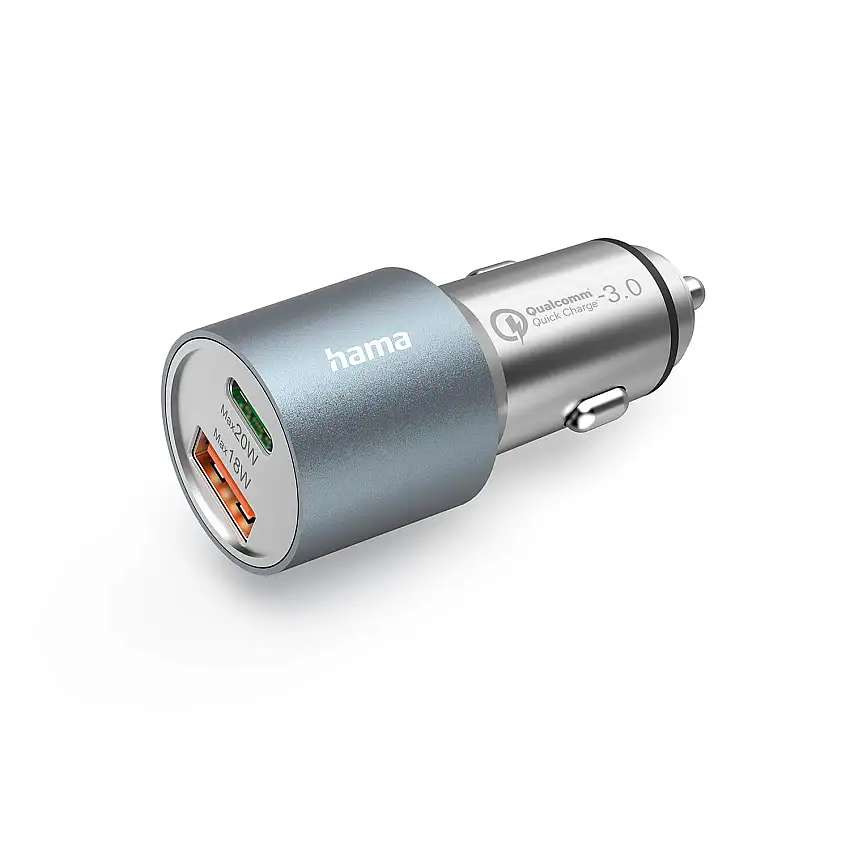Billaddare HAMAUSB-C USB-A PD 38W Metall