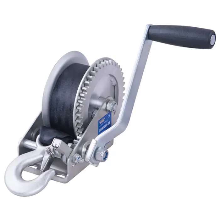 Trailervinsch Rock545 kg inkl 8 M Band Med Krok