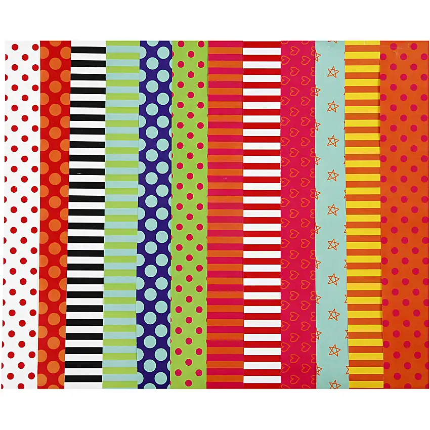 Glanspapper Creativ CompanyMixade Färger Mönstrade 32x48 cm 100 Mix Ark/1 Förp
