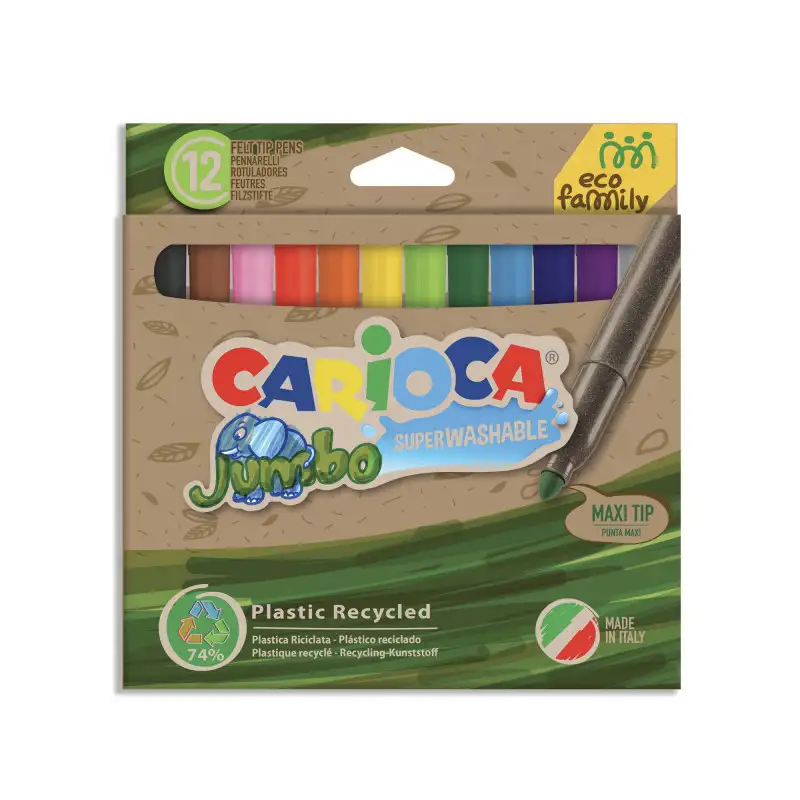 Tuschpennor ABA SkolECO Jumbo 6 mm 12 färger