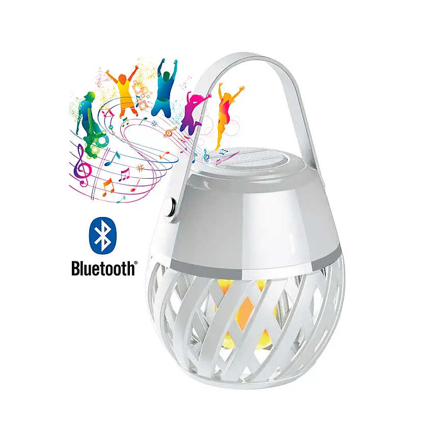Flamlampa HomelineHelios med BT-högtalareVit