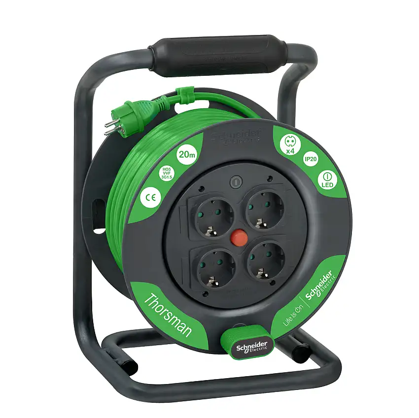 Kabelvinda Schneider ElectricThorsman HO5VVF 3G1.0 IP20 Schuko20 m