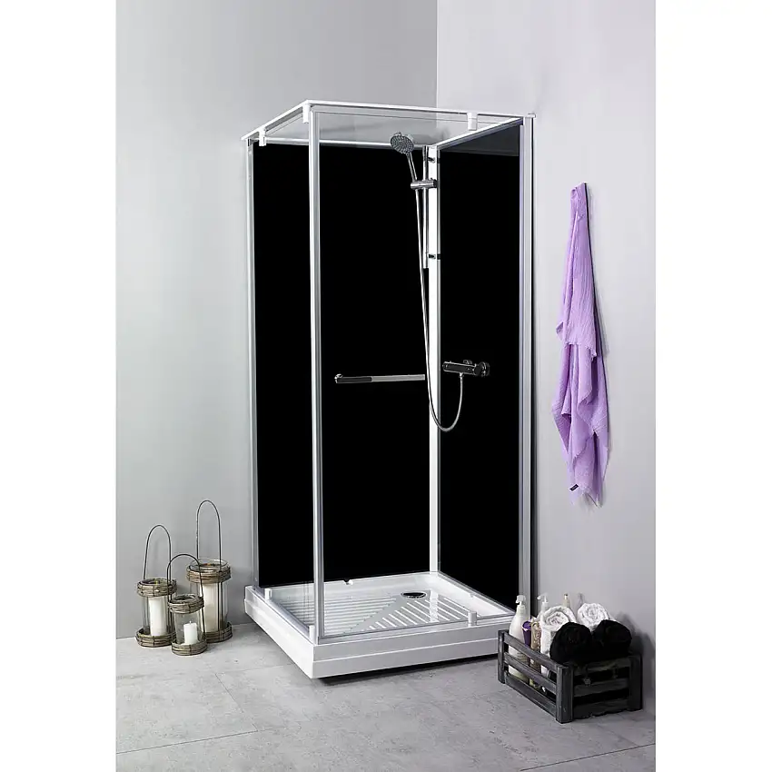 Duschkabin NoroOcean Rak Svart