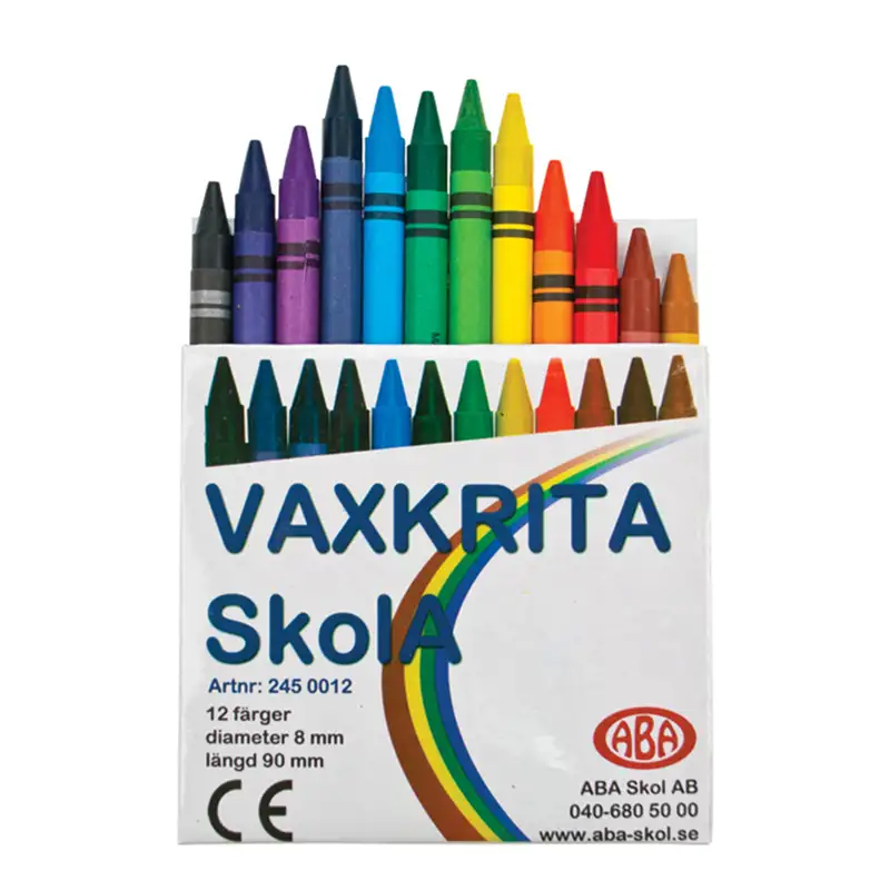 Vaxkrita ABA SkolSkolA 12 Färger