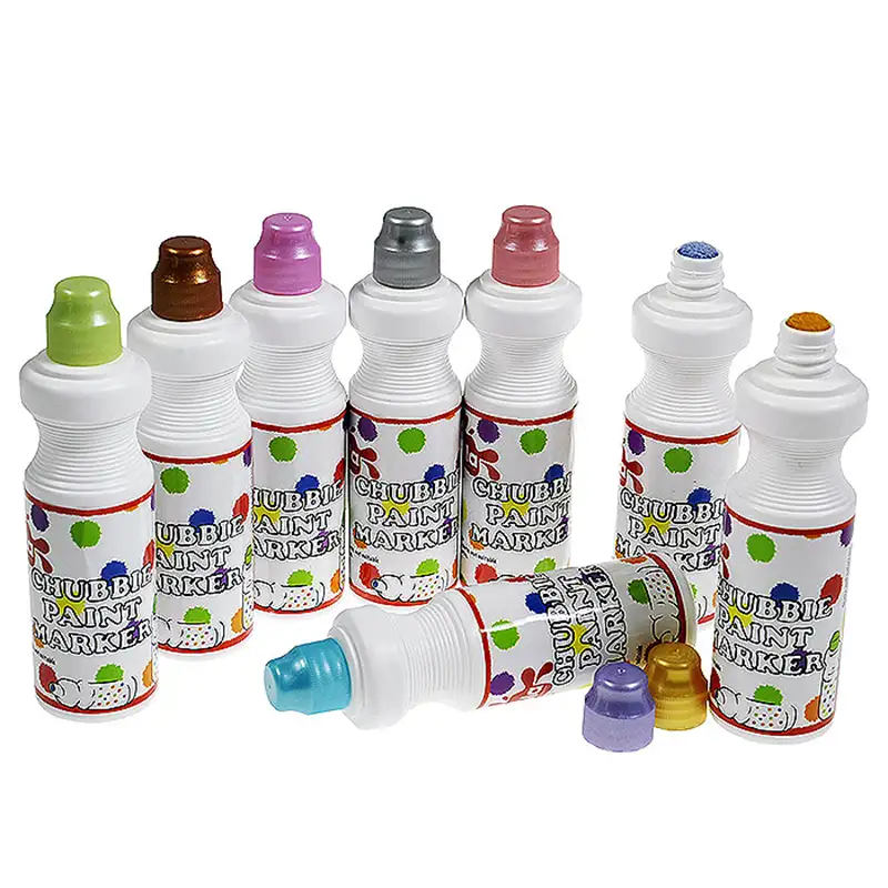 Flytande färg ABA SkolChubbie Markers 8 MetallicFärger x75 ml