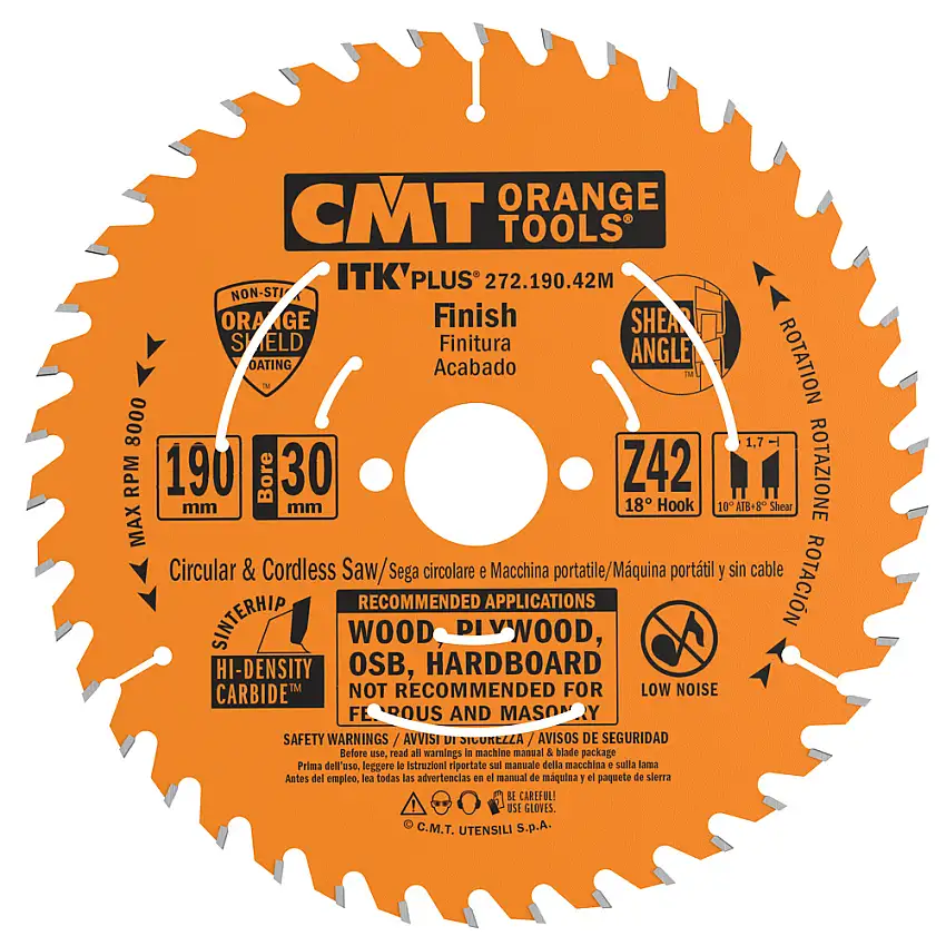 Sågklinga CMT Orange ToolsITK-Plus Kapning190x1,7x30 mm