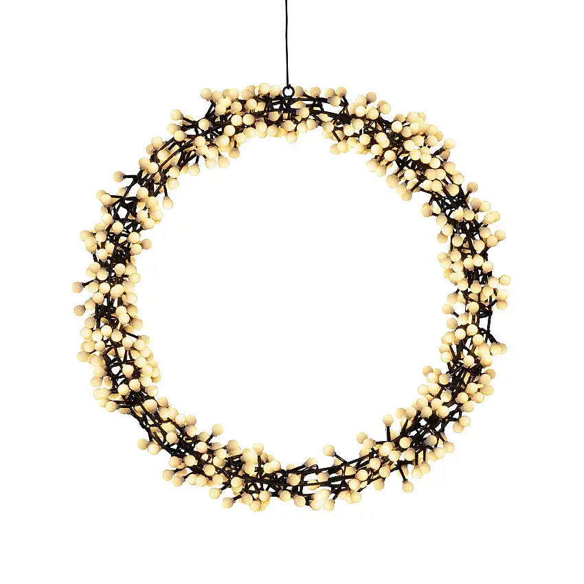 Krans Gnosjö KonstsmideSvart Metall 50 cm LED Varmvit