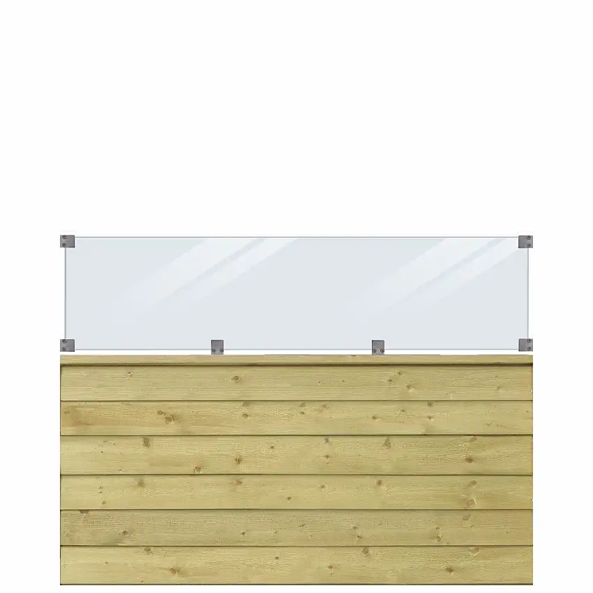 Profilstaket PLUSKlink Med Glas 174 x 125 cmTrä/natur