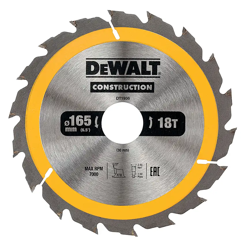 Cirkelsågblad DeWaltDT19-QZ165x30 mm, 18 Tänder