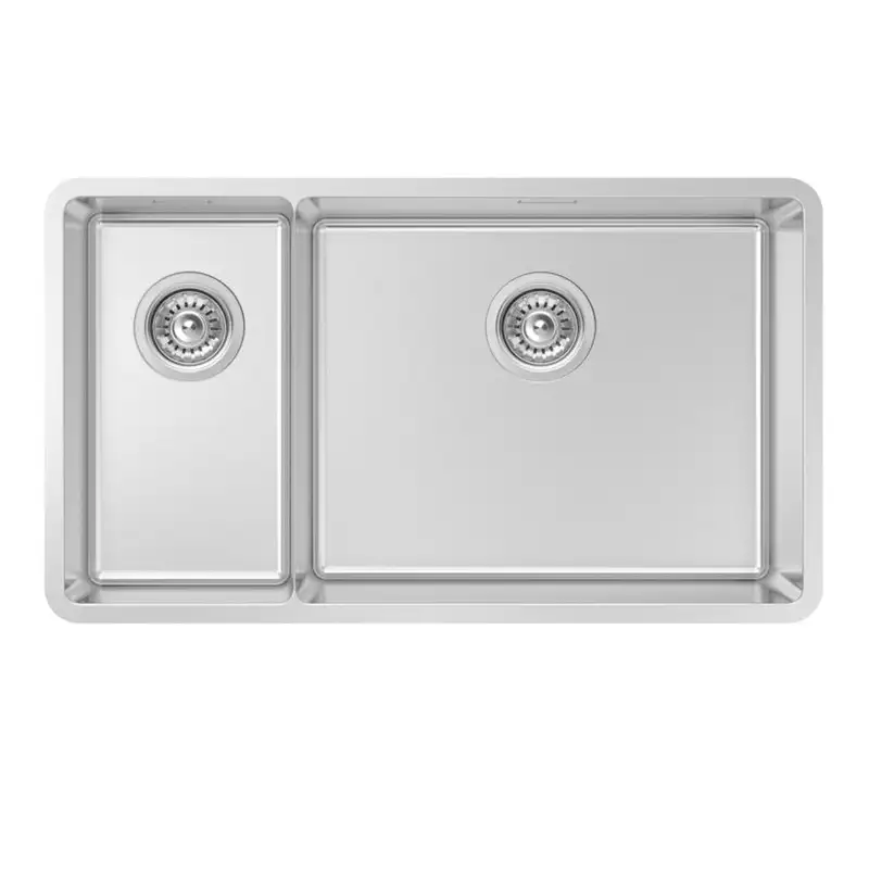 Diskho DecoSteelExtreme 2250 Rostfri Dubbel med Korgventil & Vattenlås