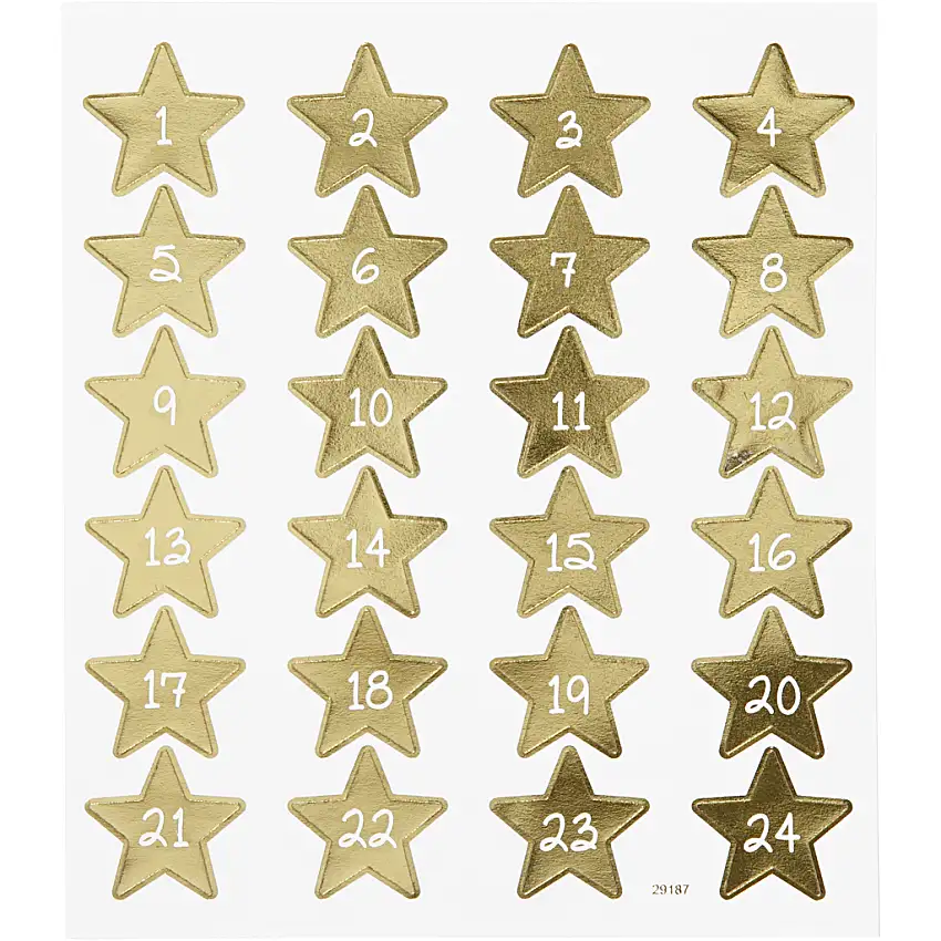 Stickers Creativ CompanyKalendersiffror Stjärnor 1 Ark