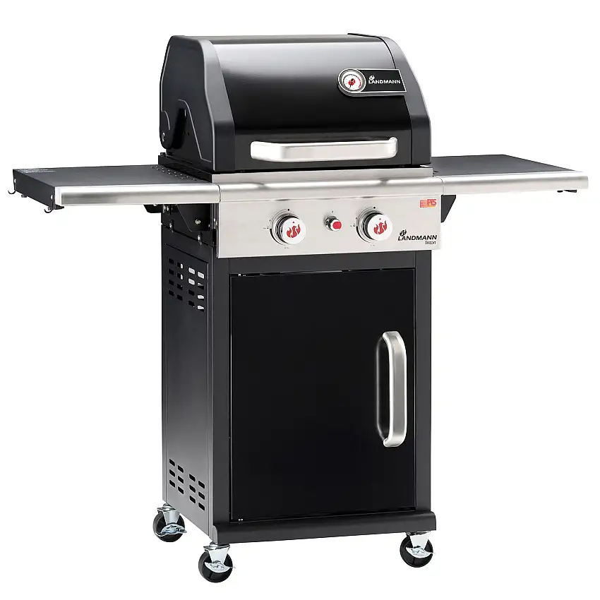 Gasolgrill LandmannTriton flexX PTS 2.0 Black Rostfritt Stål 2 Brännare & Integrerad Termometer