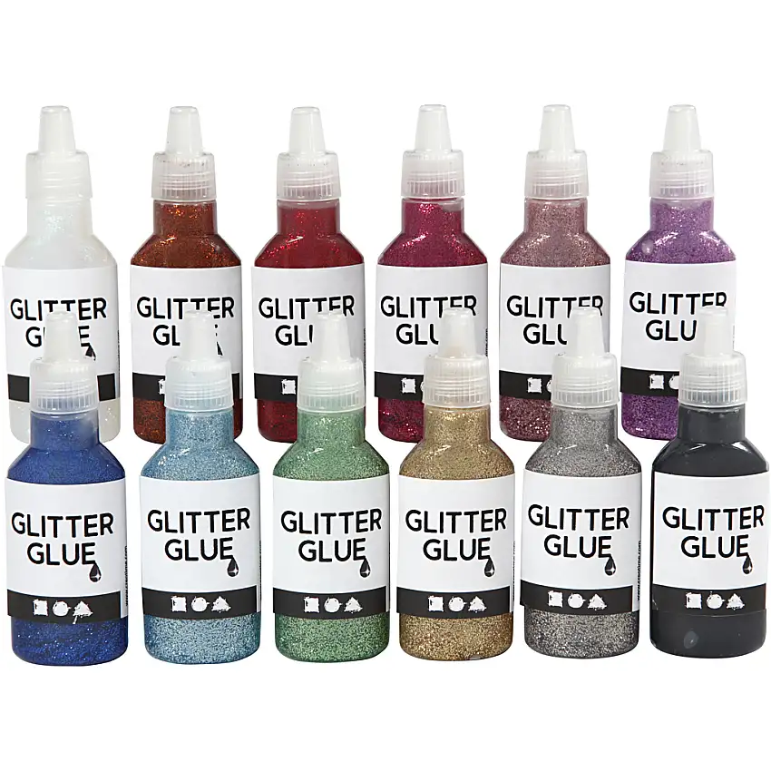 Glitterlim Creativ CompanyMixade Färger 12 st/1 Förp25 ml