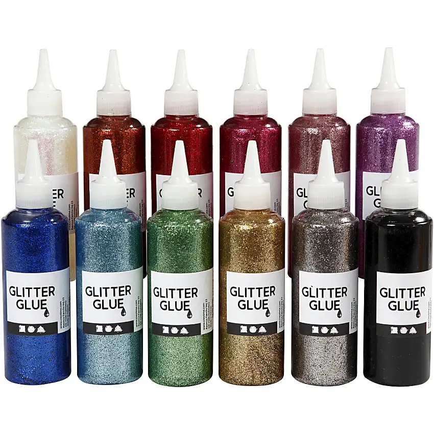 Glitterlim Creativ CompanyMixade Färger 12 st/1 Förp118 ml