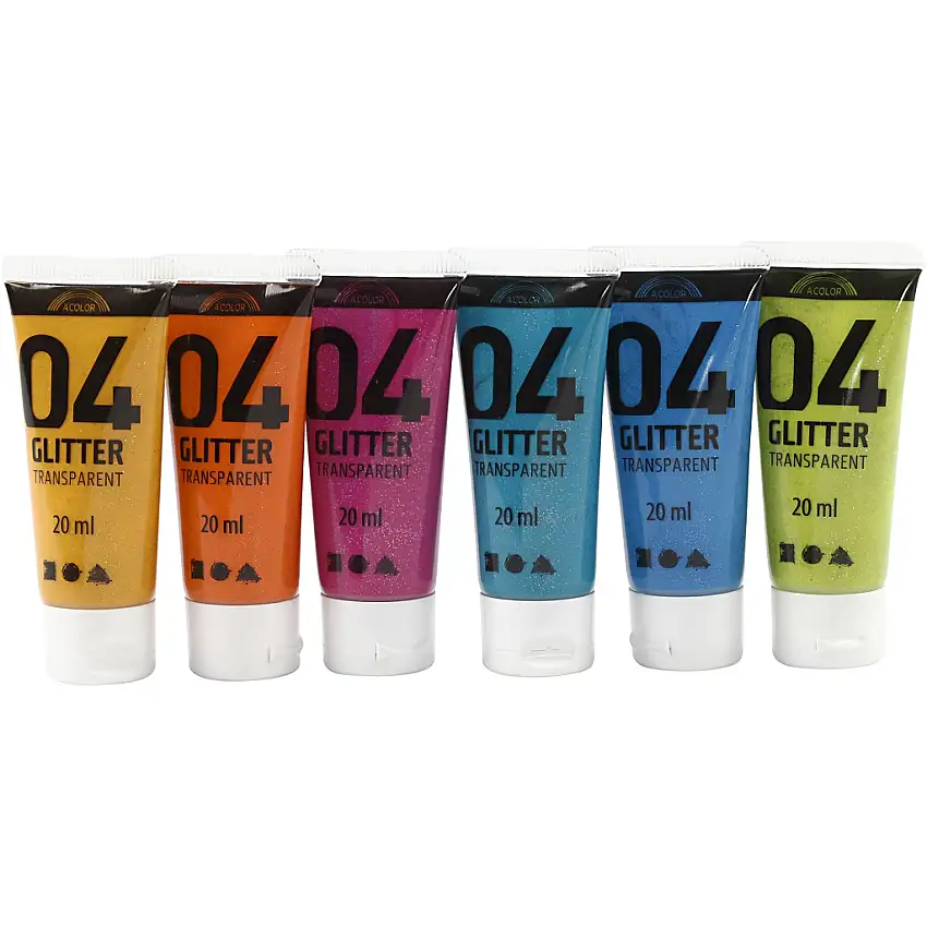 Glitterfärg Creativ CompanyMixade Färger Nr. 04 6x20 ml/1 Förp