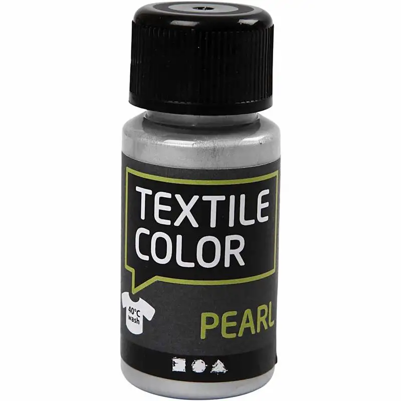 Textilfärg Creativ CompanyPärlemor 1 FlaskaMörk Silver, 50 ml