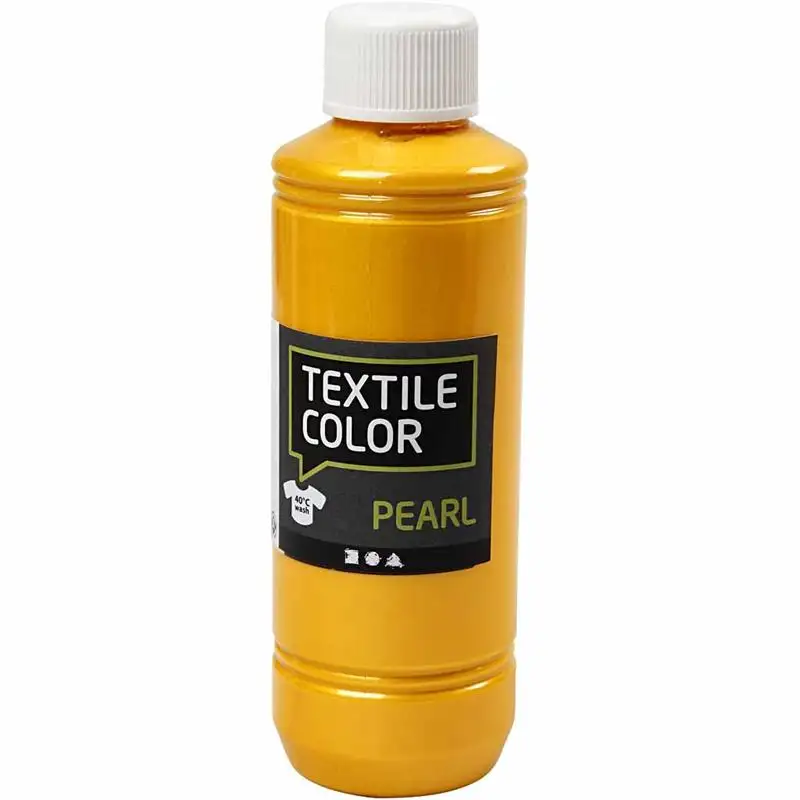 Textilfärg Creativ CompanyPärlemor 1 FlaskaGul, 250 ml