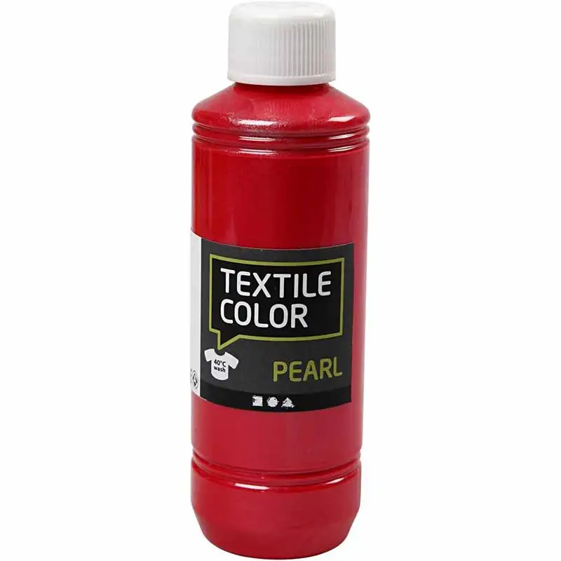 Textilfärg Creativ CompanyPärlemor 1 FlaskaRöd, 250 ml