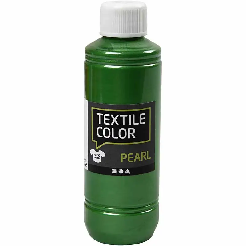 Textilfärg Creativ CompanyPärlemor 1 FlaskaBriljantgrön, 250 ml