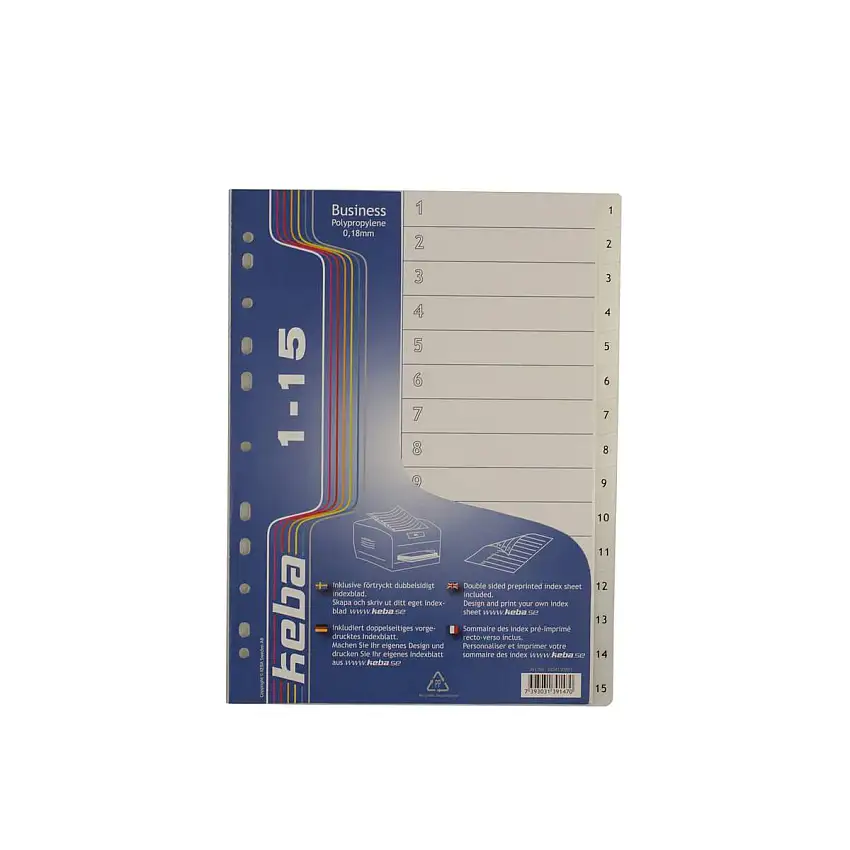 Register KEBABusiness A4 0,18 mm PP 1-15