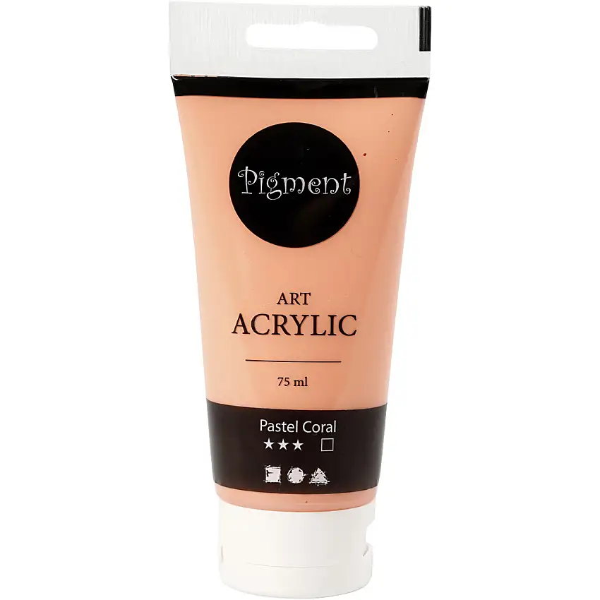 Akrylfärg Creativ CompanyPigment Art 75 ml/1 FlaskaPastel Coral, Transparent