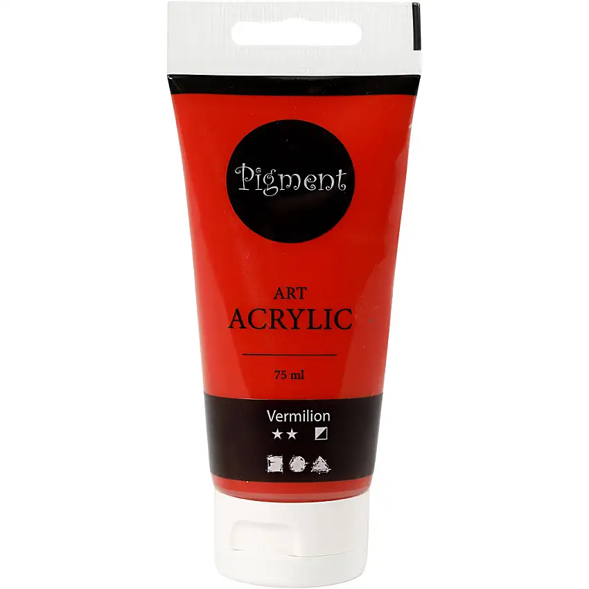 Akrylfärg Creativ CompanyPigment Art 75 ml/1 FlaskaVermilion, Semi Opaque