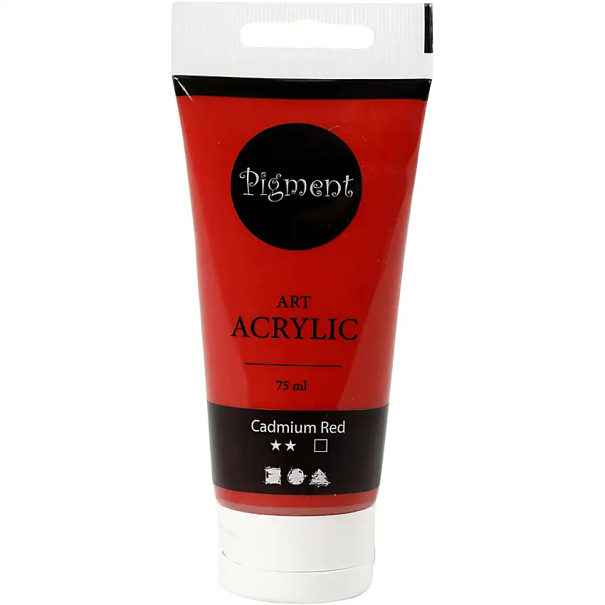 Akrylfärg Creativ CompanyPigment Art 75 ml/1 FlaskaCadmium Red, Täckande