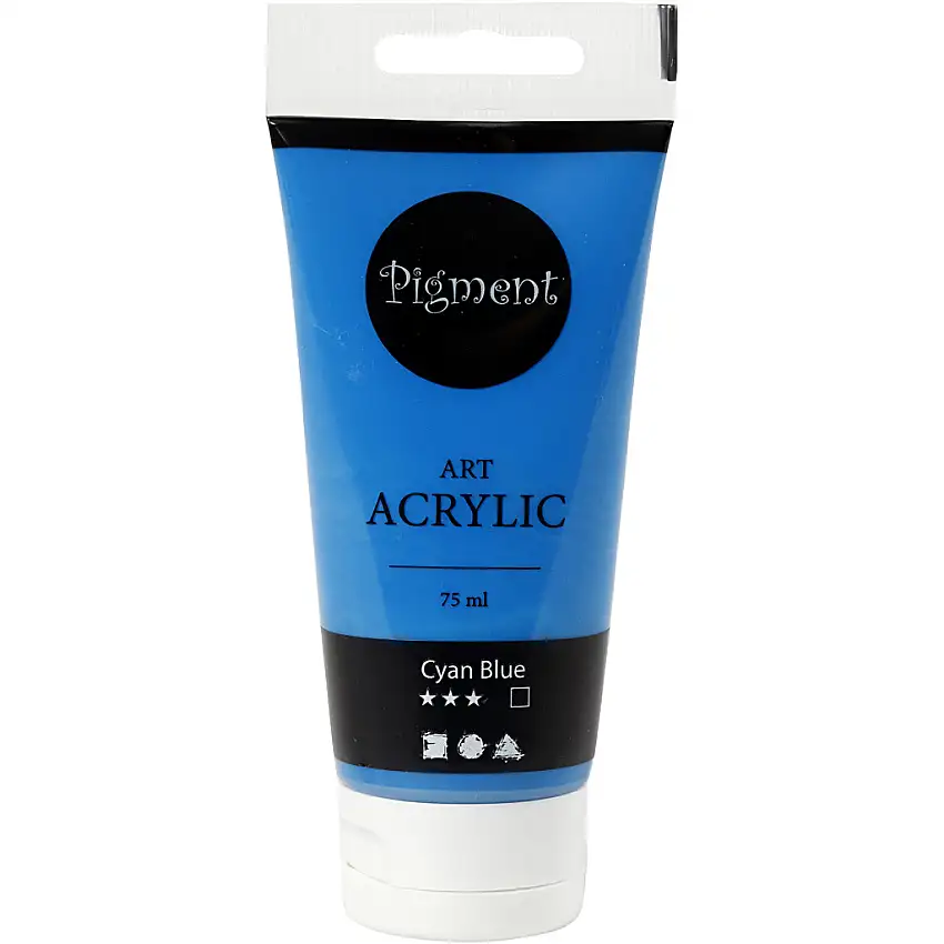 Akrylfärg Creativ CompanyPigment Art 75 ml/1 FlaskaCyan Blue, Täckande