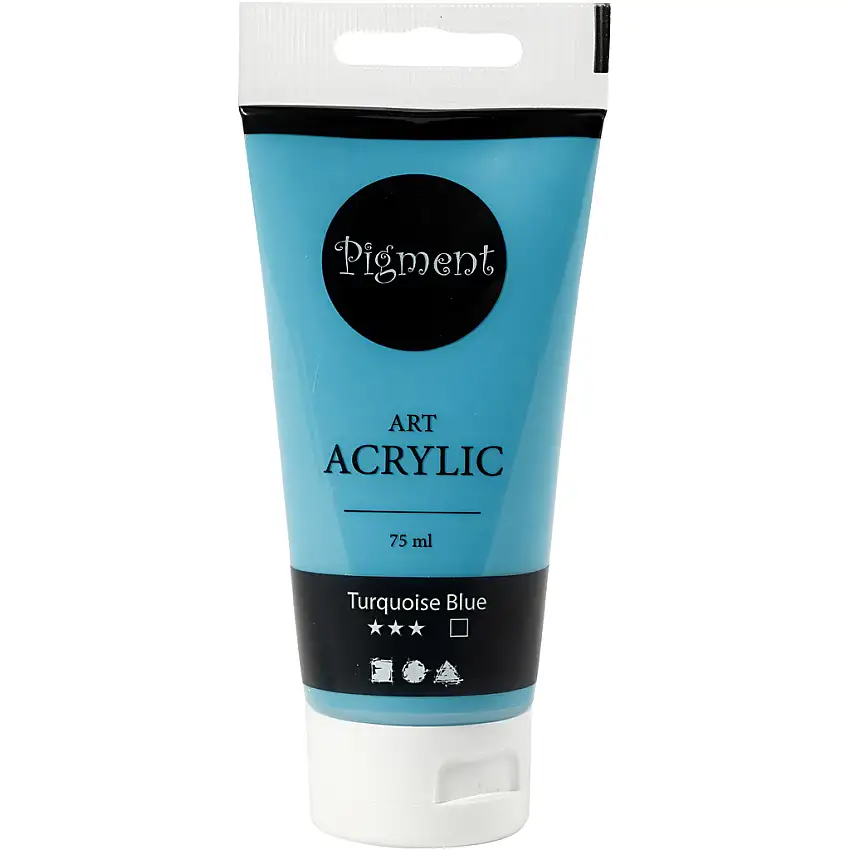 Akrylfärg Creativ CompanyPigment Art 75 ml/1 FlaskaTurquoise Blue, Täckande