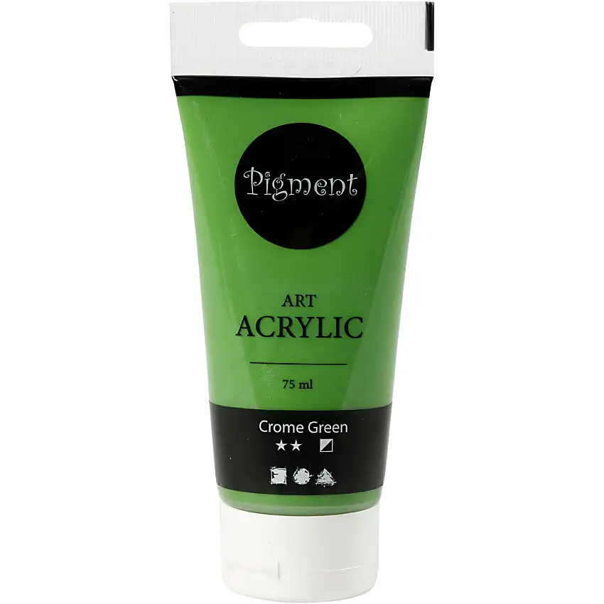 Akrylfärg Creativ CompanyPigment Art 75 ml/1 FlaskaCrome Green, Semi Opaque
