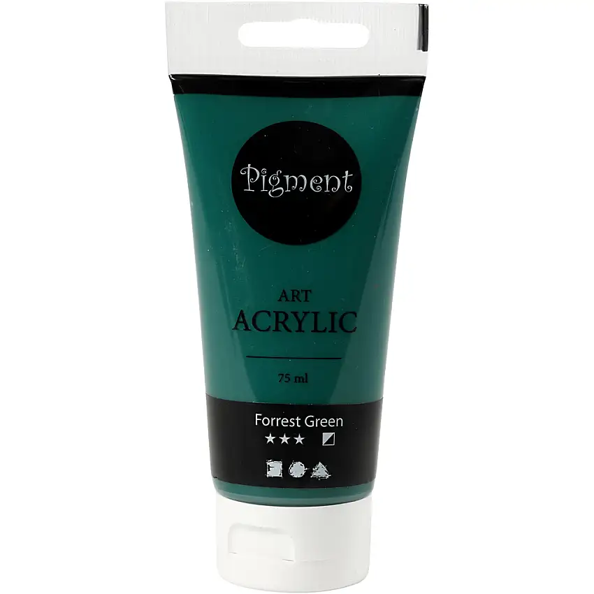 Akrylfärg Creativ CompanyPigment Art 75 ml/1 FlaskaForrest Green, Semi Opaque