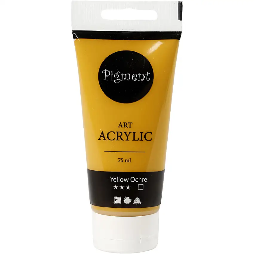 Akrylfärg Creativ CompanyPigment Art 75 ml/1 FlaskaYellow Ochre, Täckande