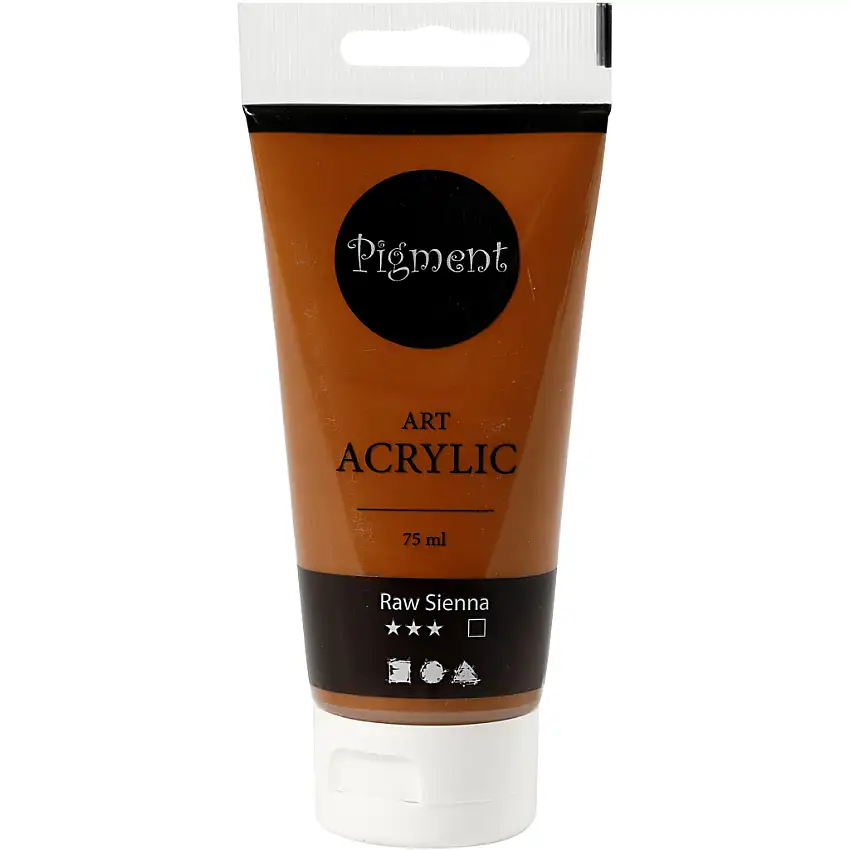 Akrylfärg Creativ CompanyPigment Art 75 ml/1 FlaskaRaw Sienna, Täckande