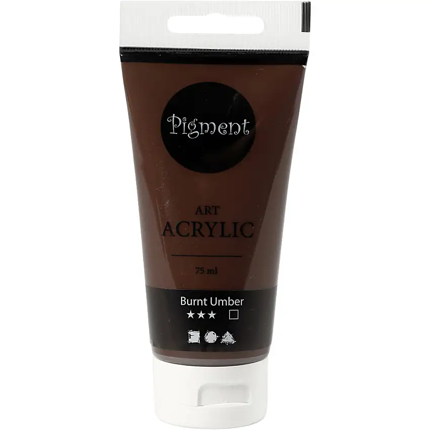 Akrylfärg Creativ CompanyPigment Art 75 ml/1 FlaskaBurnt Umber, Täckande