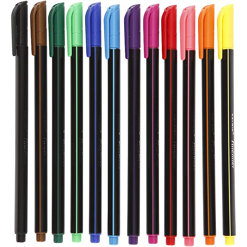 Tusch Creativ CompanyColortime Fineliner 12 St/1 FörpMixade färger, 12 st